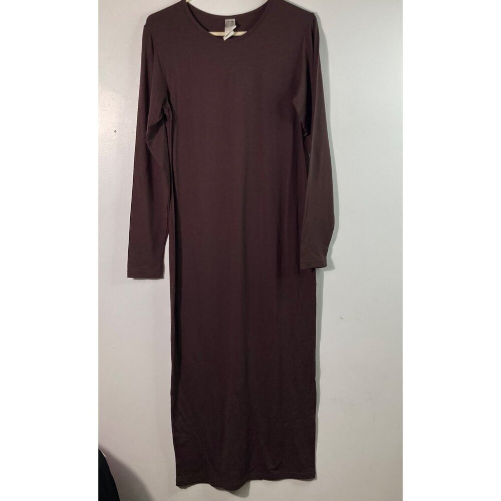 Womens‎ Lilith France Maxi Dress Brown S Rayon Spandex NWOT